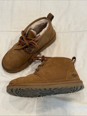 UGG Chestnut Suede Lace-Up Ankle Booties